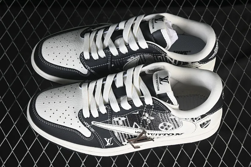 All categories Air Jordan Jordan series basketball shoes Air Jordan 1 Low High-end customized low-top sneakers Travis Scott x Fragment Design x Air Jordan 1 Low OG SP AJ1 Joe 1 LV joint black and white denim low-top cultural casual sneakers SC0601-052